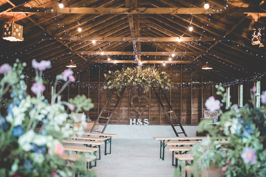 Holly and Sea barn ceremony decoration