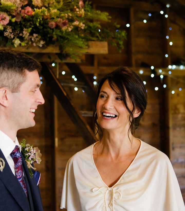 Lisa and Paul small wedding ceremony at The Cow Shed