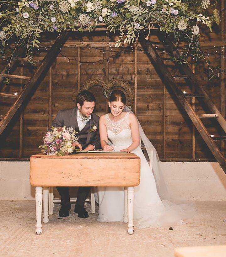 Holly and Sean get married at The Cow Shed in Cornwall